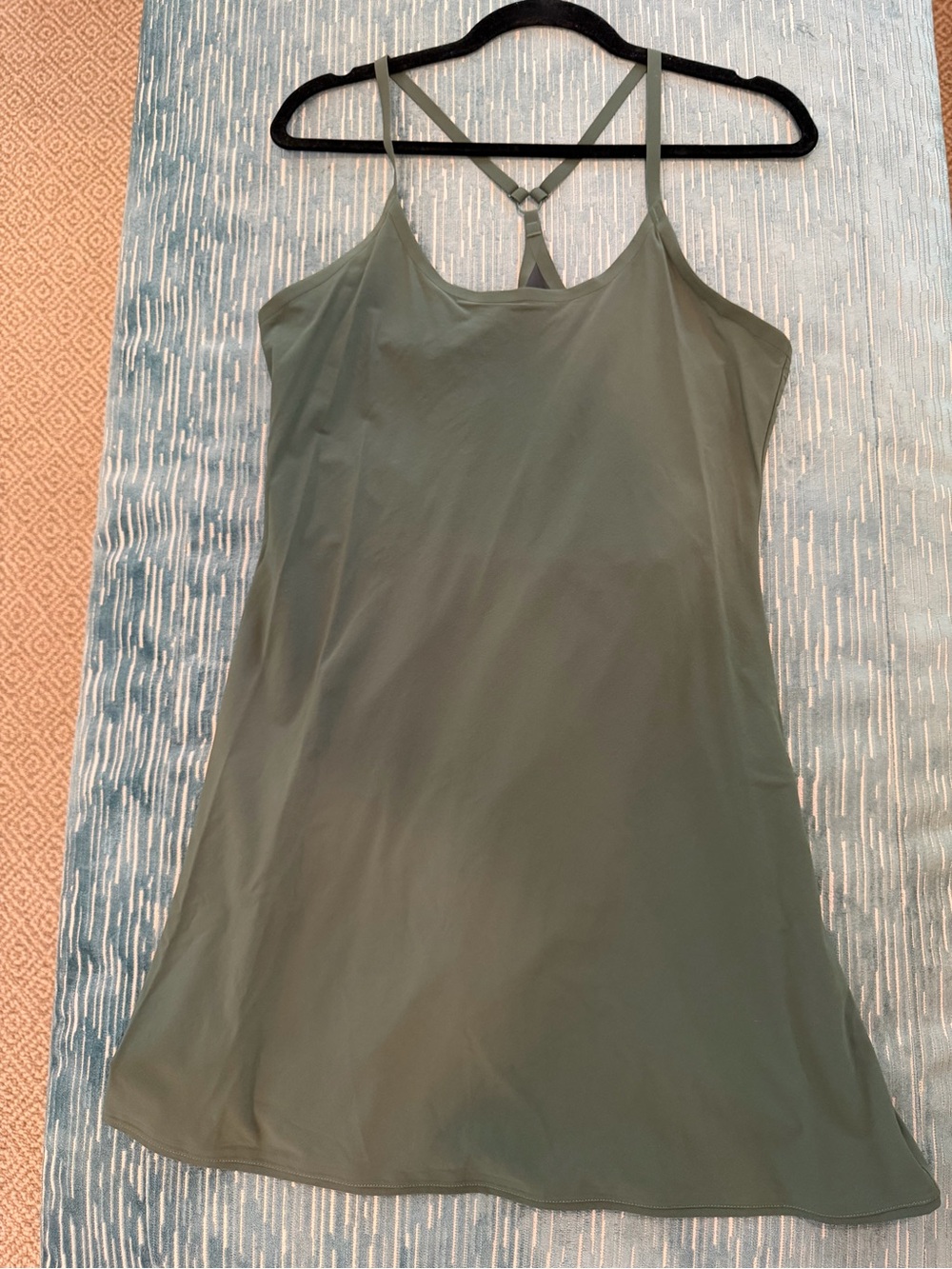 Outdoor Voices Sage Green Strappy Slip Dress